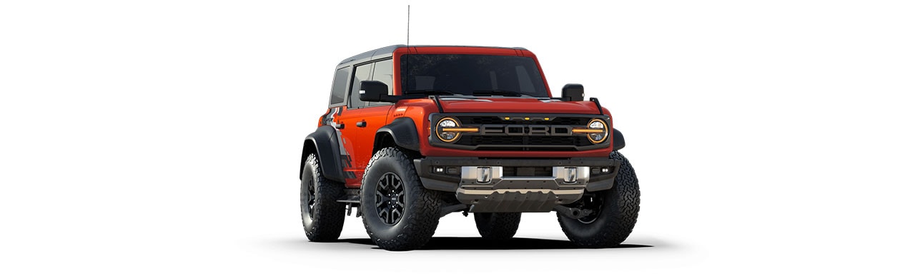 Ford Bronco Raptor 2023, la Camioneta SUV Todoterreno en Color Naranja Lava