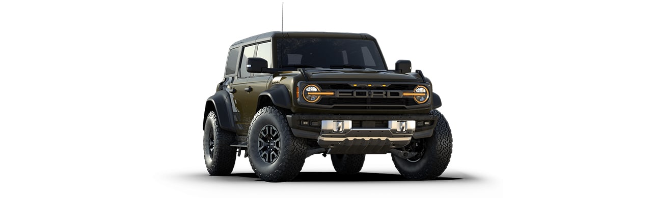 Ford Bronco Raptor 2024, la Camioneta SUV Todoterreno en Color Verde Cieno