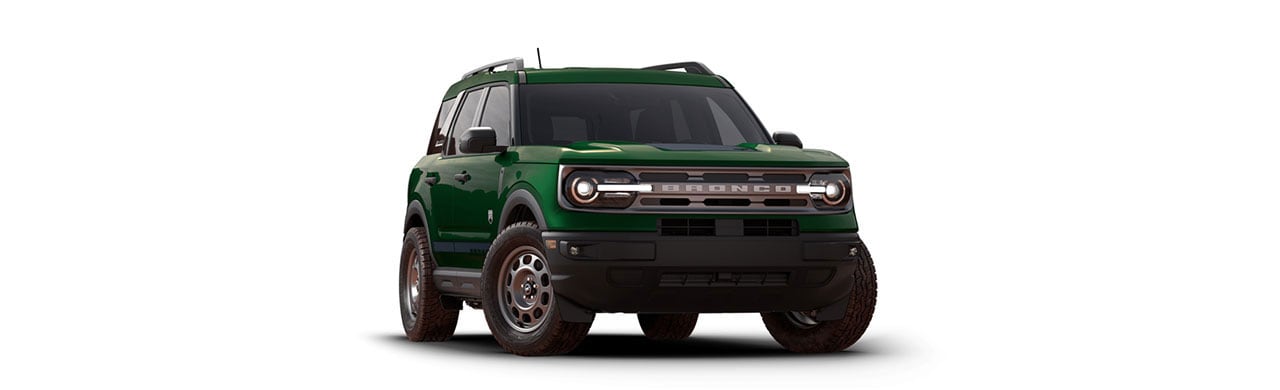 Apariencia Dinámica de la Camioneta SUV Ford Bronco Sport Black Diamond 2023 en Color Verde Jungla