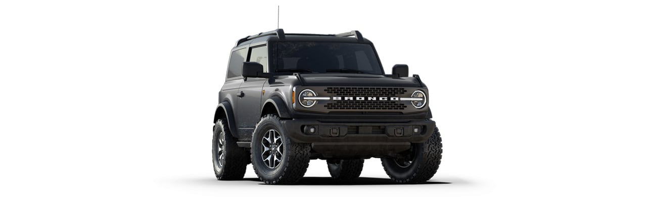 Diseño Exterior de Camioneta SUV Todoterreno Ford Bronco 2023 en Color Gris Volcánico