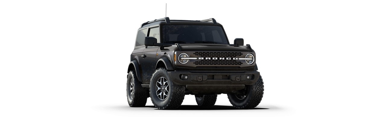 Diseño Exterior de Camioneta SUV Todoterreno Ford Bronco 2023 en Color Negro Basalto