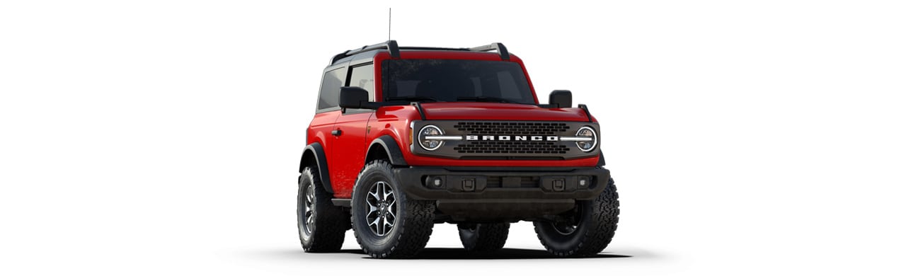 Diseño Exterior de Camioneta SUV Todoterreno Ford Bronco 2023 en Color Rojo Magma