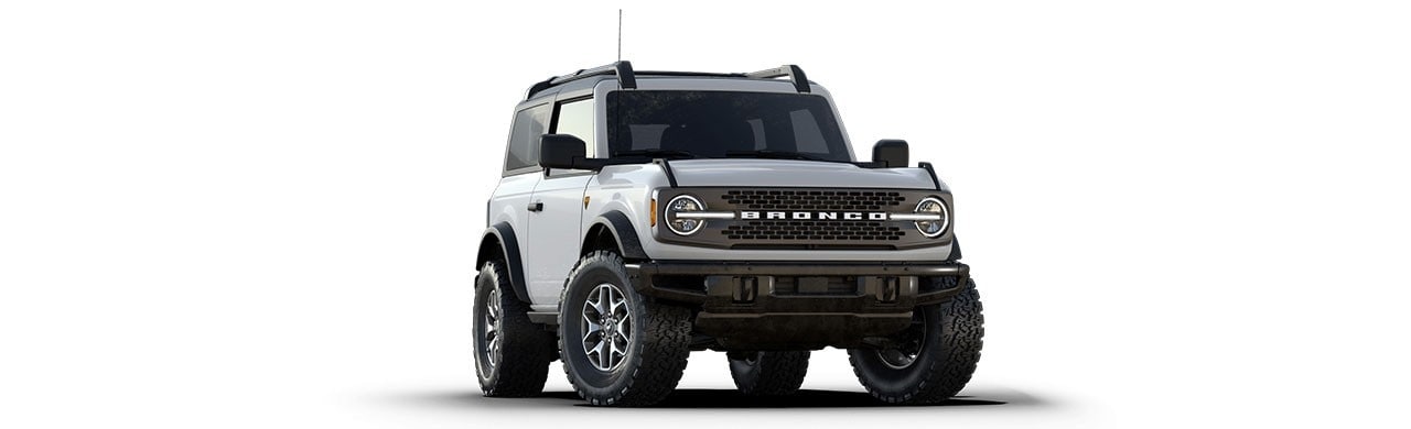 Diseño Exterior de Camioneta SUV Todoterreno Ford Bronco 2024 en Color Blanco Tundra