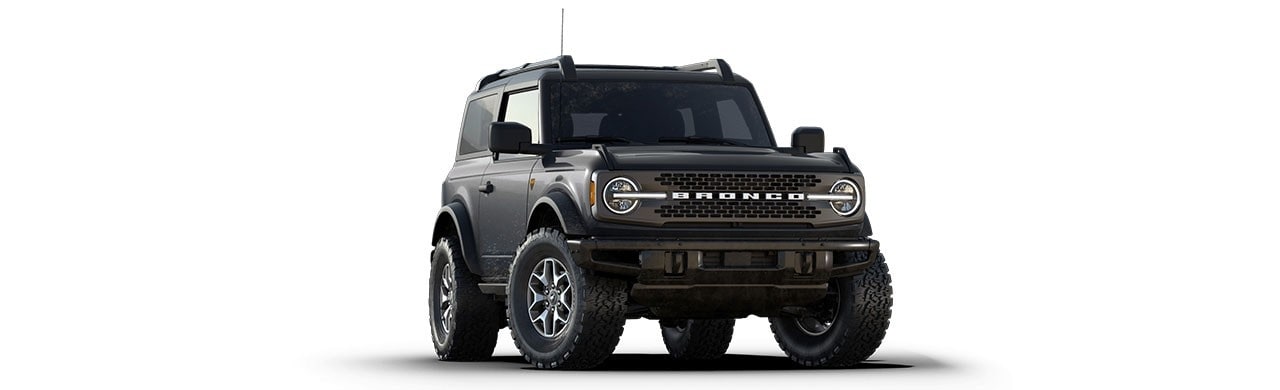 Diseño Exterior de Camioneta SUV Todoterreno Ford Bronco 2024 en Color Gris Volcánico