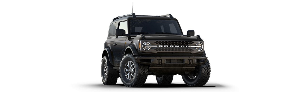 Diseño Exterior de Camioneta SUV Todoterreno Ford Bronco 2024 en Color Negro Basalto