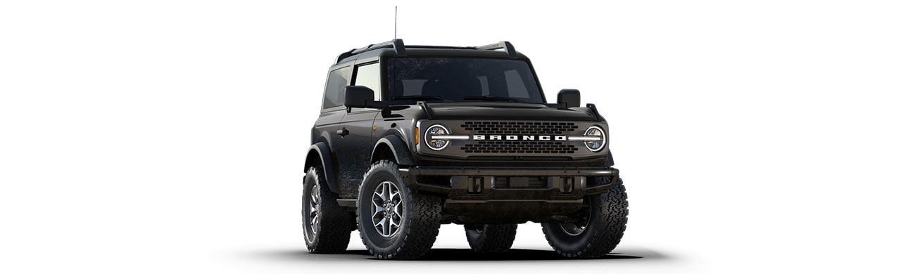 Diseño Exterior de Camioneta SUV Todoterreno Ford Bronco 2024 en Color Negro Basalto