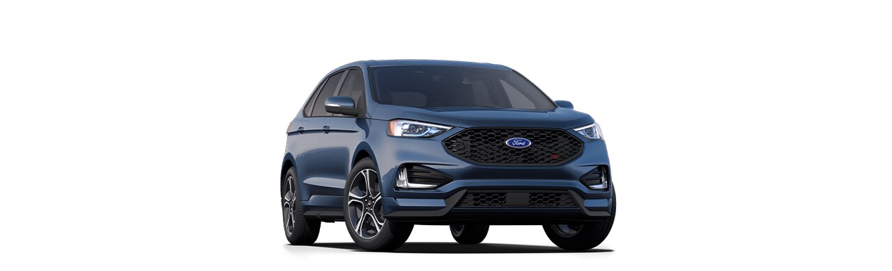Diseño exterior de Camioneta SUV Deportiva Ford Edge ST 2023 en color Azul Cobalto