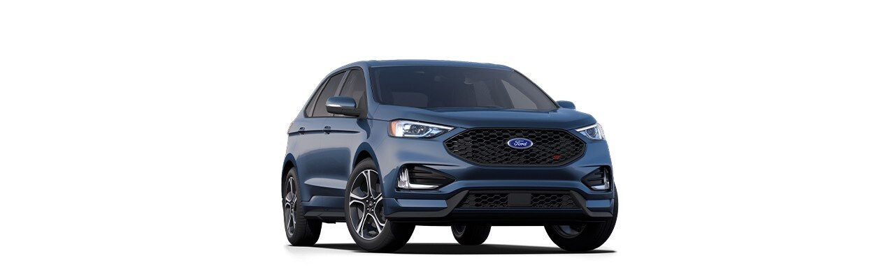 Diseño exterior de Camioneta SUV Deportiva Ford Edge ST 2023 en color Azul Cobalto