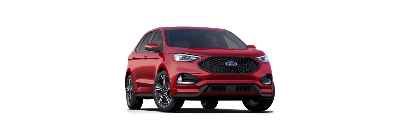 Diseño exterior de Camioneta SUV Deportiva Ford Edge ST 2023 en color Rojo Cereza