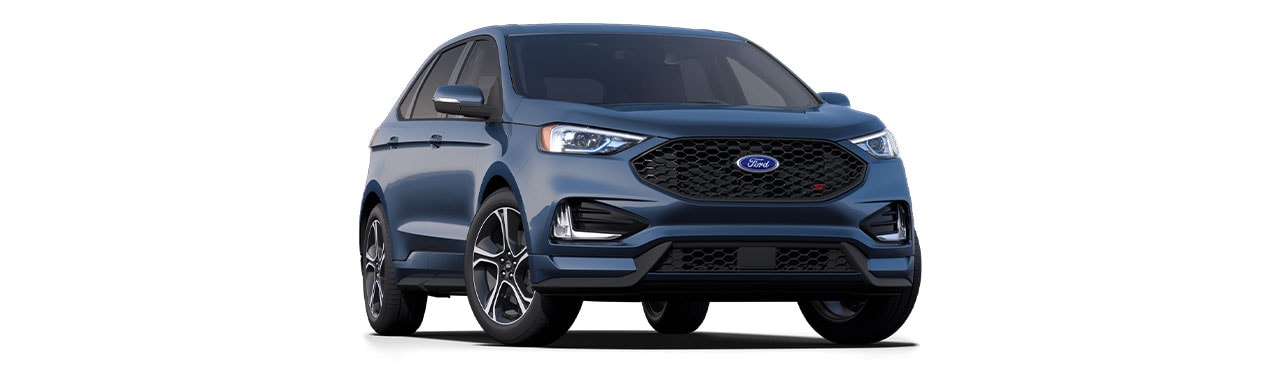 Diseño exterior de Camioneta SUV Deportiva Ford Edge ST 2024 en color Azul Cobalto