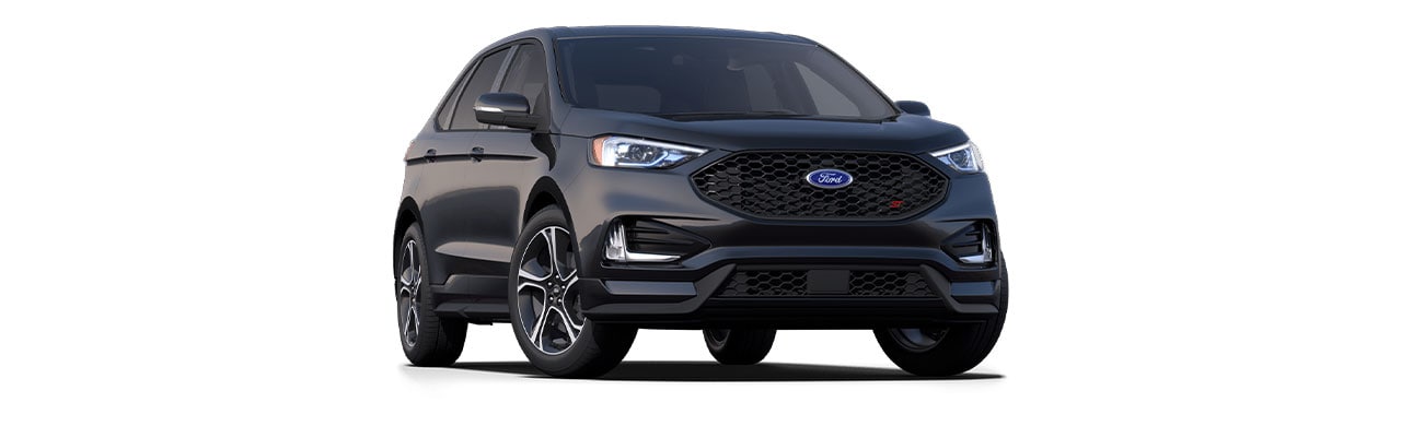 Diseño exterior de Camioneta SUV Deportiva Ford Edge ST 2024 en color Negro Obsidiana