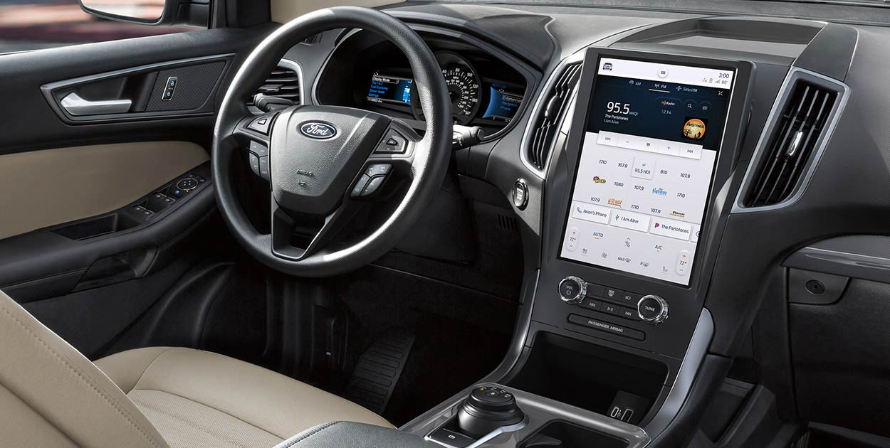 La Pantalla Táctil de Ford Edge 2021 de 12 pulgadas, permite sincronizar con tu Smartphone