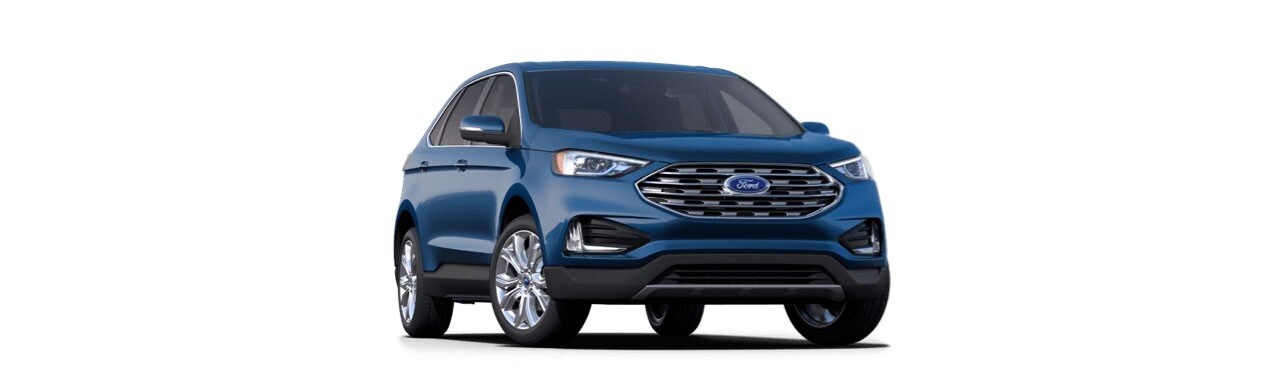 Elegante y Poderosa Camioneta SUV Ford Edge 2022 disponible en color Azul Atlas