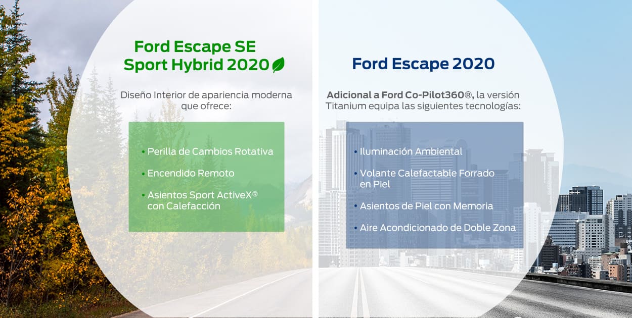 Conoce los atributos del diseño interior de las versiones de Ford Escape 2020