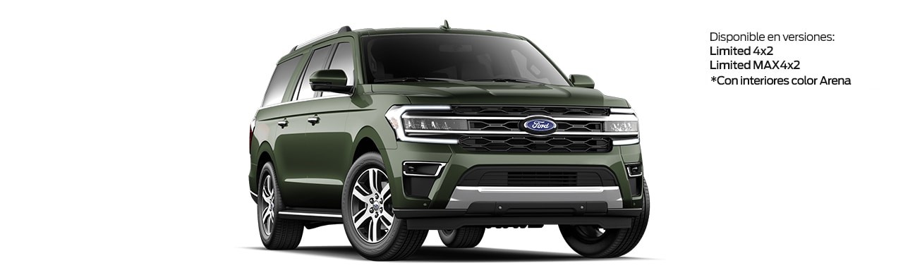 Camioneta SUV Familiar Ford Expedition 2023 para 8 Pasajeros Color Verde Enebro