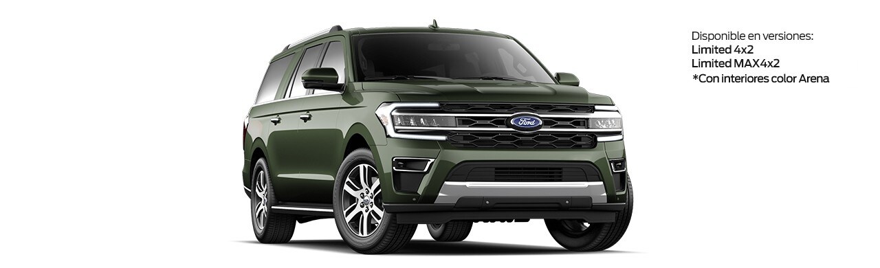Camioneta SUV Familiar Ford Expedition 2023 para 8 Pasajeros Color Verde Enebro