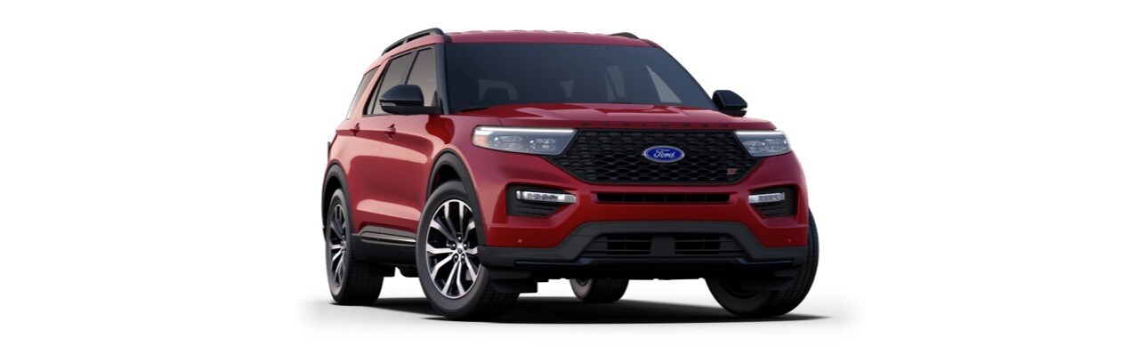 Camioneta Deportiva SUV Ford Explorer ST 2022 de Gran Performance en Color Rojo Cereza