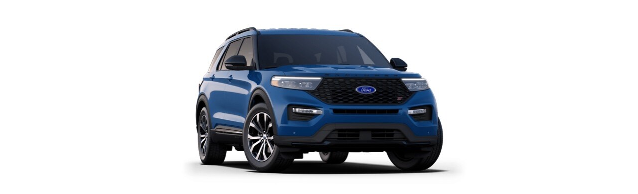 Camioneta Deportiva SUV Ford Explorer ST 2023 de Gran Performance en Color Azul Atlas