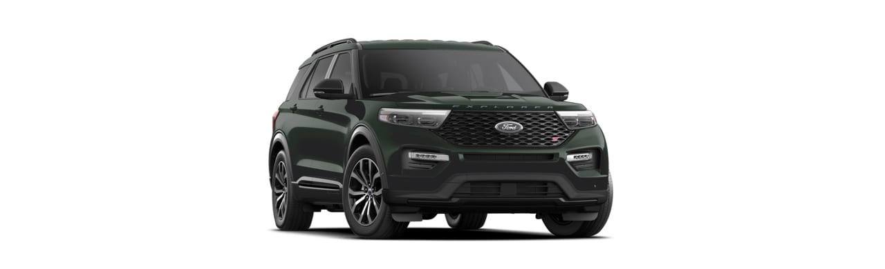 Camioneta Deportiva SUV Ford Explorer ST 2023 de Gran Performance en Color Verde Enebro