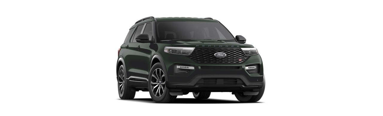 Camioneta Deportiva SUV Ford Explorer ST 2023 de Gran Performance en Color Verde Enebro