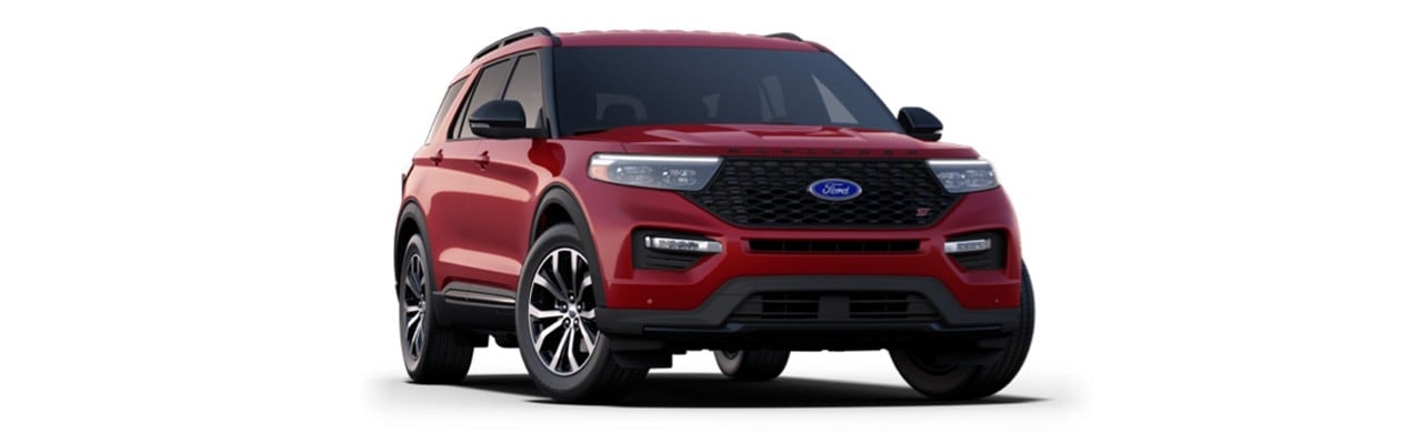 Camioneta SUV Deportiva Ford Explorer ST 2024 de Gran Performance en Color Rojo Cereza