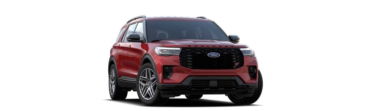 Ford Explorer ST 2025, Camioneta SUV Deportiva de 3 filas color Rojo Cereza