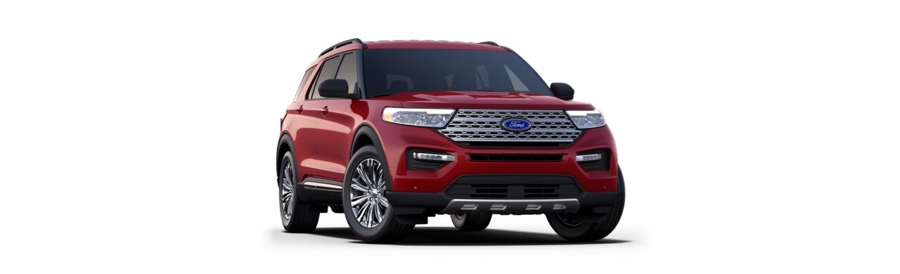 Camioneta SUV Ford Explorer 2022 de Gran Potencia, Eficiencia y Tecnología en Color Rojo Cereza