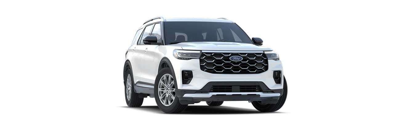 Ford Explorer 2025, SUV de 3 filas con Gran Confort y Nuevo Diseño color Blanco Metálico