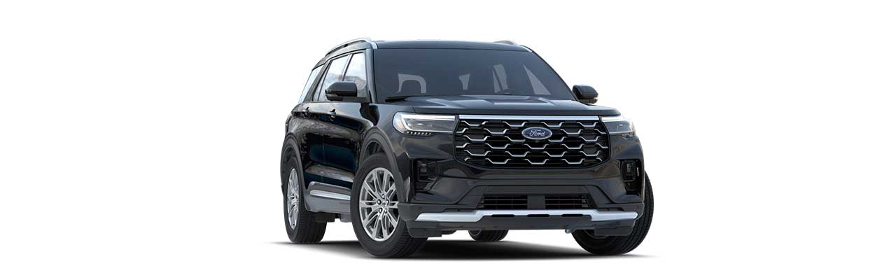 Ford Explorer 2025, SUV de 3 filas con Gran Confort y Nuevo Diseño color Negro Obsidiana