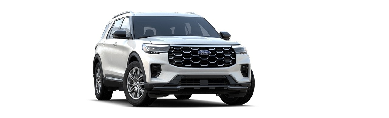 Ford Explorer 2026, Camioneta SUV de 3 Filas de Gran Lujo y Potencia color Blanco Espacial