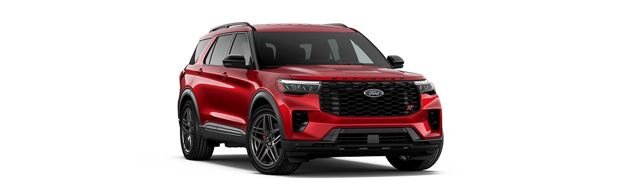 Ford Explorer 2026, Camioneta SUV de 3 Filas de Gran Lujo y Potencia color Rojo Cereza
