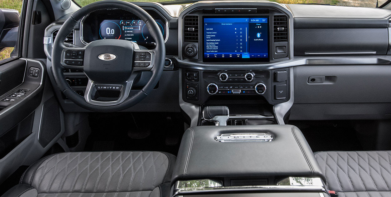 Sistema de Audio y pantalla táctil equipados en Ford Lobo HEV 2021, Camioneta PickUp Híbrida