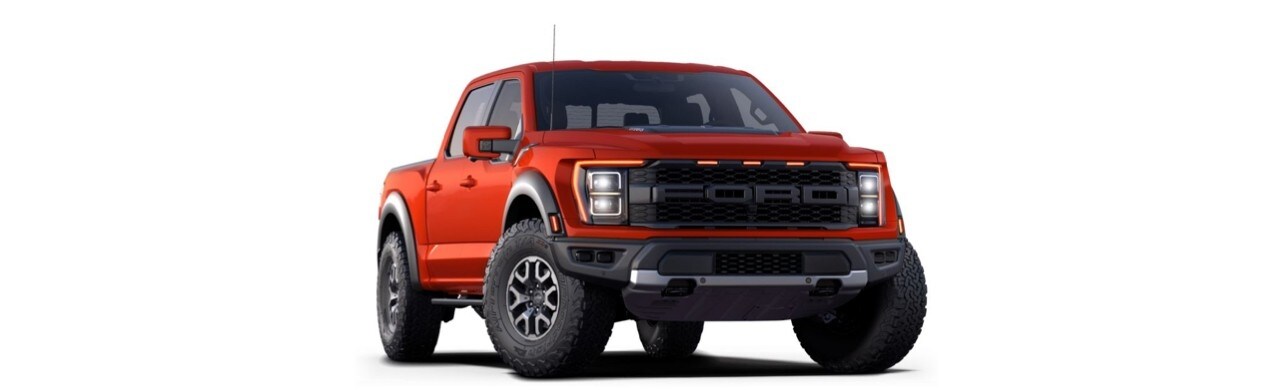 Vehículo OffRoad Pickup Ford Lobo Raptor 2022 de Ford Performance color Naranja Lava