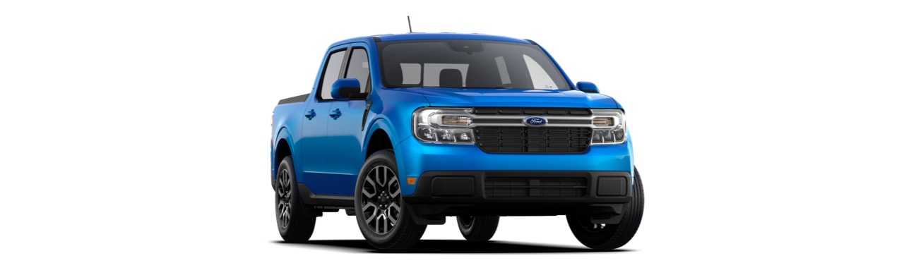 Ford Maverick 2023, Camioneta Pickup de gran comodidad y potencia en color azul atlas