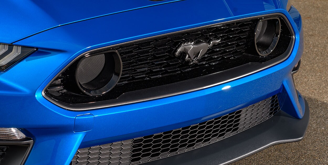Parrilla con Agresivo Diseño Color Negro con Emblema Pony de Ford Mustang Mach 1 2021