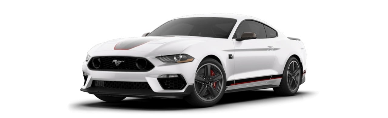 Auto Deportivo Ford Mustang Mach 1 2022 Gran Diseño Color Blanco Oxford con Franjas Rojas