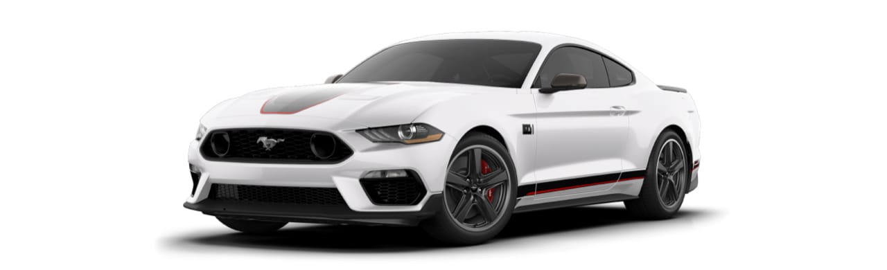 Auto Deportivo Ford Mustang Mach 1 2022 Gran Diseño Color Blanco Oxford con Franjas Rojas