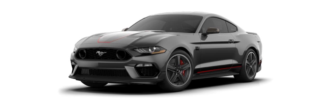 Auto Deportivo Ford Mustang Mach 1 2022 Gran Diseño Color Gris Magneto con Franjas Blancas