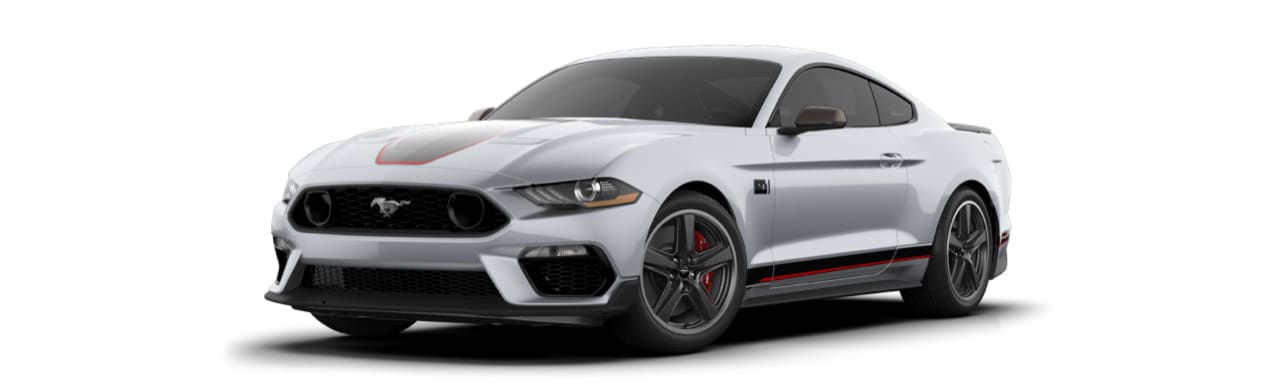 Auto Deportivo Ford Mustang Mach 1 2022 Gran Diseño Color Gris Plata con Franjas Rojas