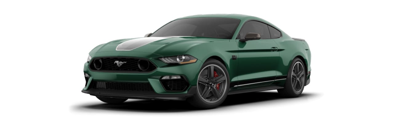 Auto Deportivo Ford Mustang Mach 1 2022 Gran Diseño Color Verde Esmeralda con Franjas Blancas