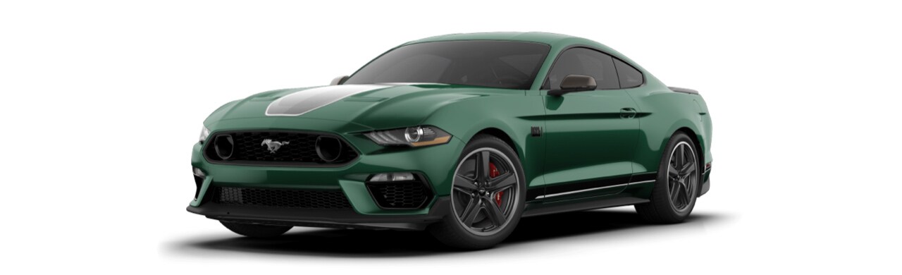 Auto Deportivo Ford Mustang Mach 1 2022 Gran Diseño Color Verde Esmeralda con Franjas Blancas