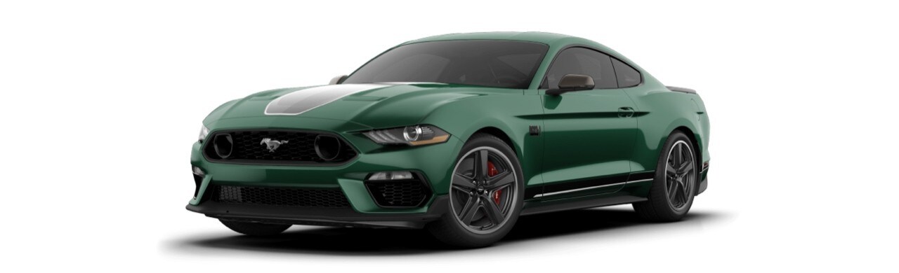 Auto Deportivo Ford Mustang Mach 1 2022 Gran Diseño Color Verde Esmeralda con Franjas Blancas