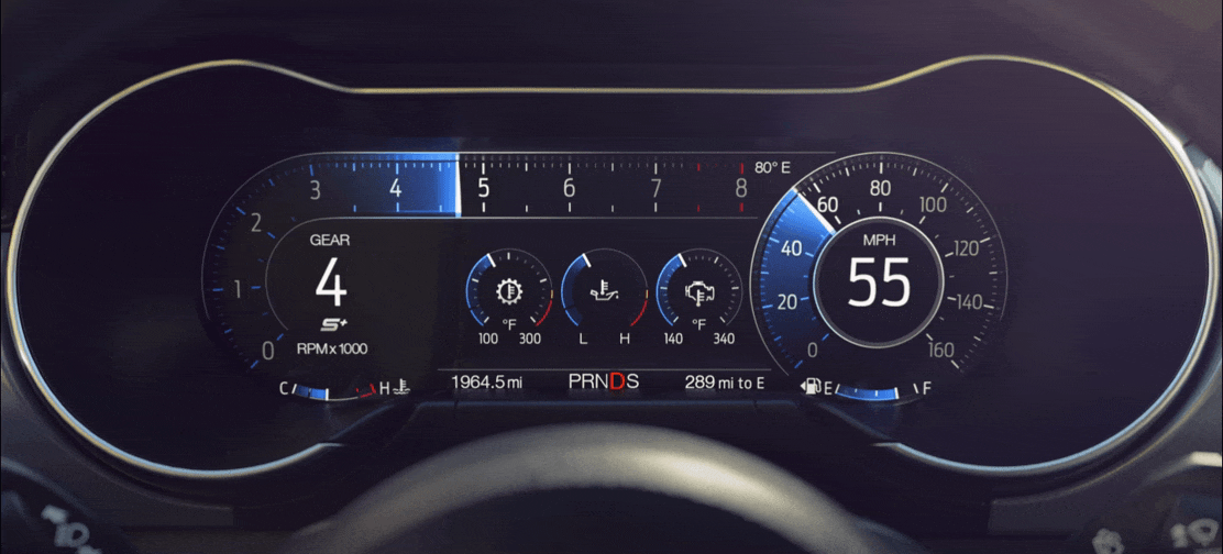 Cluster en Pantalla Digital LCD Personalizable en Ford Mustang Mach 1 Fighter Jet 2022