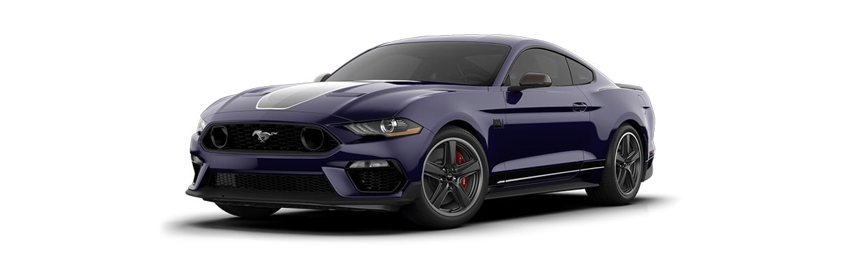 Ford Mustang Mach-1 2023, Auto Deportivo Edición Especial Color Azul Supernova con Franjas Blancas