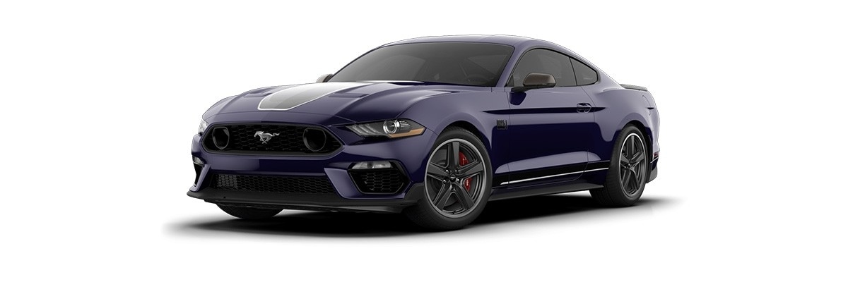 Ford Mustang Mach-1 2023, Auto Deportivo Edición Especial Color Azul Supernova con Franjas Blancas