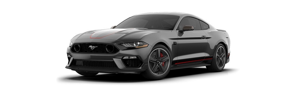Ford Mustang Mach-1 2023, Auto Deportivo Edición Especial Color Gris Magneto con Franjas Blancas