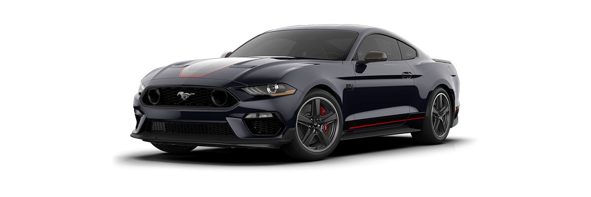 Ford Mustang Mach-1 2023, Auto Deportivo Edición Especial Color Negro Ocaso con Franjas Rojas
