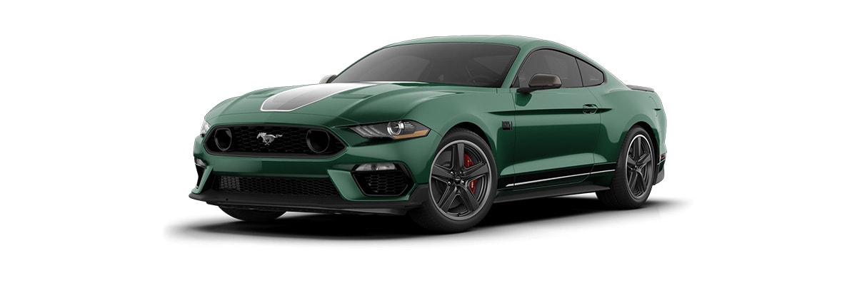 Ford Mustang Mach-1 2023, Auto Deportivo Edición Especial Color Verde Esmeralda con Franjas Blancas