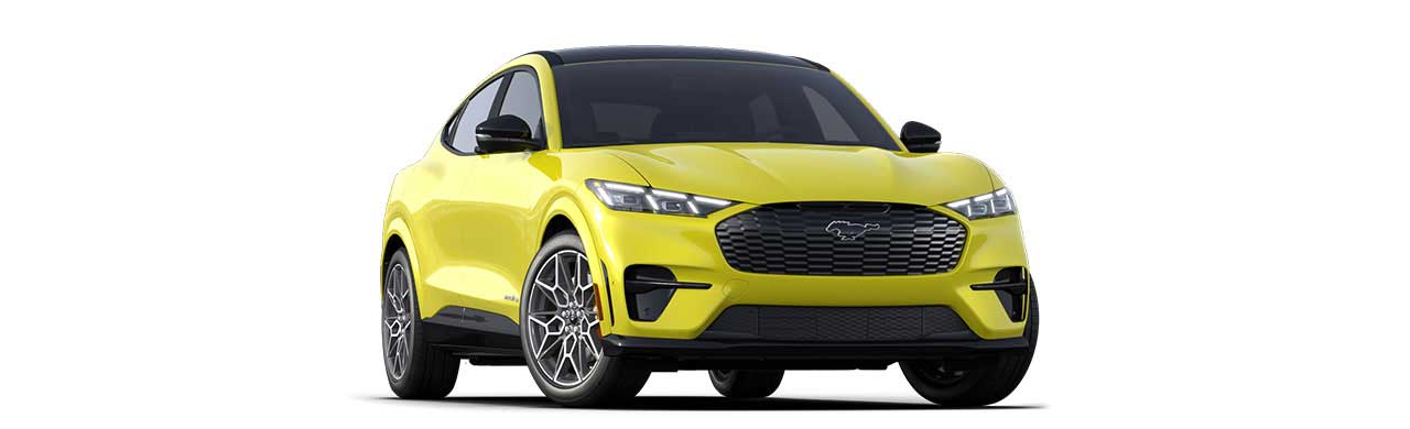 Ford Mustang Mach-E 2025, SUV Eléctrica de Gran Tecnología y Autonomía color Amarillo Solar
