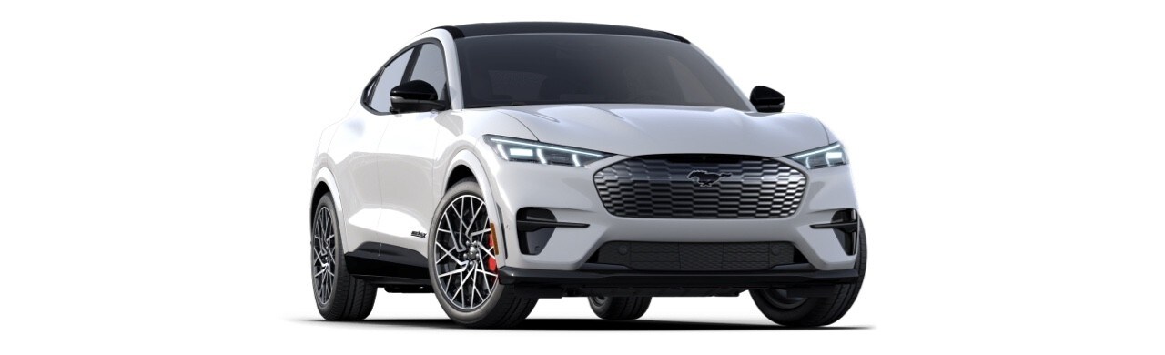 Camioneta SUV Eléctrica Ford Mustang Mach-E de Gran Poder y Desempeño en Color Blanco Metálico